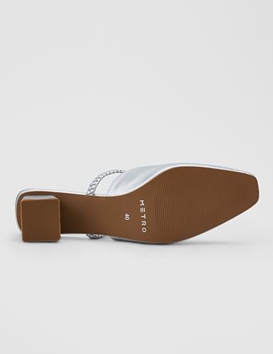Image of Metro Women's Froh Feet Fashionable Block Heel Mules Featuring a Square Toe Design,