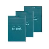 【3冊セット】ロディア メモ帳 カラーズ No.11 (A7) 80枚 5mm方眼罫 撥水カバー ミシン目入 ターコイズ ロディアカラーズ RHODIA cf11296