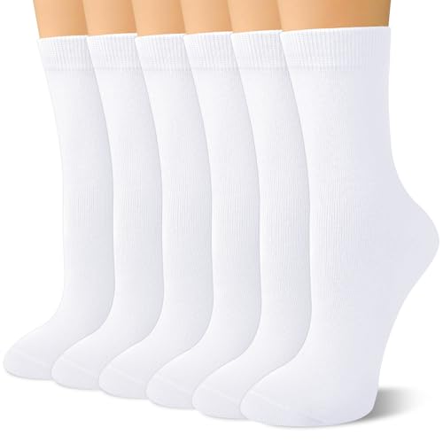 Image of Justay Crew Socks for Women, Cute Knit Boot Dress Cotton Socks | Athletic, Breathable, Warm, Soft, Comfortable, Calf, Gifts, Casual, Size 5-9, Fall
