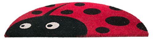 Imports Décor Half Round Ladybug Vinyl Backed Coir Doormat, 30 By 18 By 1/2-Inch #TOP1