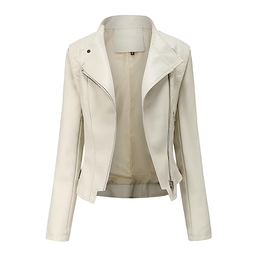 Veste courte en cuir synthétique femme ajustée pour éliminer la rigidité
