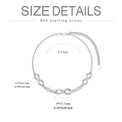 Ocj Infinity Bracelets For Women Sterling Silver Love Symbol April Birthstone Diamond Charm Adjustable Bracelet Birthday Valentines Day Mother's Day Jewelry Gifts For Women Mom Girls Her Wife #TOP4