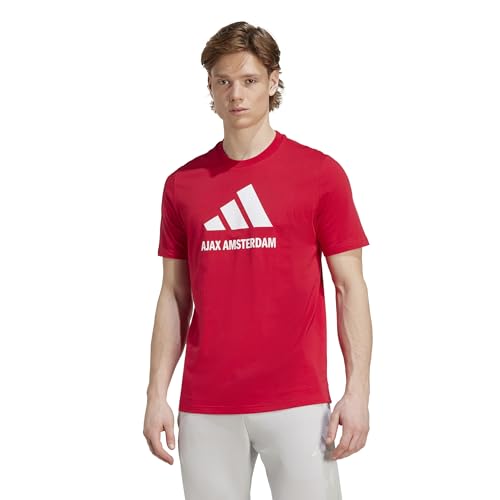 adidas Ajax Amsterdam T-Shirt Graphique saisonnier pour Homme, Rouge Vif, XL