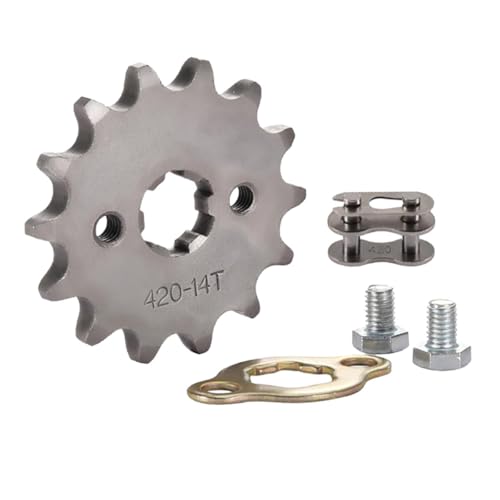 Enwye Pignon avant 420-14 dents, alésage 17 mm, pour mini-quads tout-terrain 50 cc, 70 cc, 90 cc, 110 cc, 125 cc