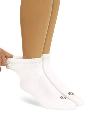 Doctor's Choice Men's Diabetic Ankle Socks, White, X-Large, Sock Size 13-15 #TOP3