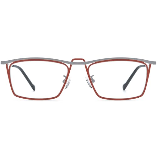 Image of FONEX Pure Titanium Glasses Frame Men Square Magnet Clip On Eyeglasses with Polarized Lens