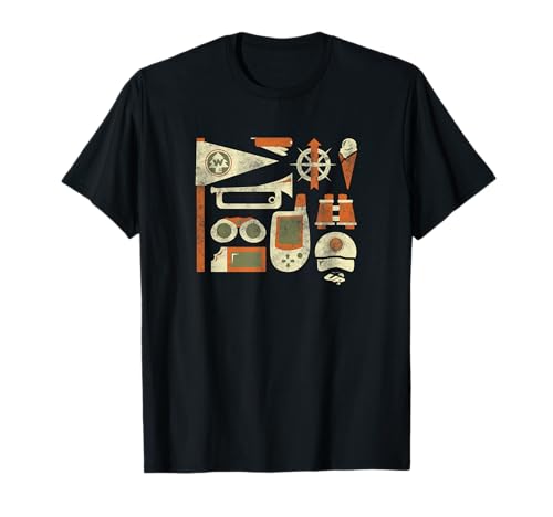 T-shirt Disney Pixar Up Summer Gear Icons pour homme et femme en coton