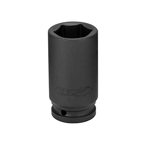 Image of JETECH 3 /4 inch Drive 32mm Deep Impact Socket, 6-Point Metric Impact Socket, Heat-Treated Chrome Molybdenum (Cr-Mo) Alloy Steel, Extended Reach for Heavy-Duty Truck & Industrial Applications