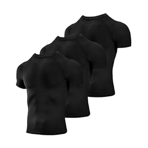 Niksa 1 Pack or 3 Packs Compression Tops for Men Short Sleeve Mens Running Top Mesh Design Quick Dry Base Layer Top for Gym Sports Fitness Workout Cycling,Training