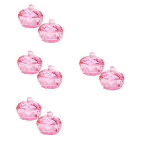 HAPINARY 4sets Glass Dish Lid Dappen Bowl for Acrylic Nails Nail Polish Remover Bowl Lid 2pcs*4