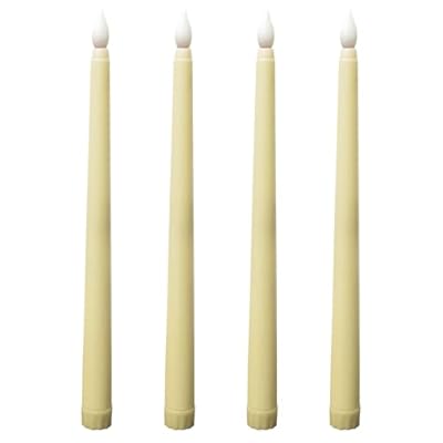 Velas LED de varilla, 4 unidades, sin llama, velas LED a pilas, para regalo del día de la madre, fiestas, bodas, decoraciones de iglesia, beige | Ya disponible en tu tienda friki favorita! En mundofriki.es!