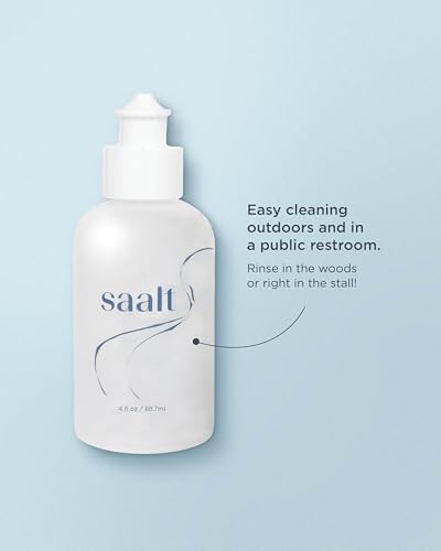 Image of Saalt Travel Menstrual Kit - Easy Cleaning for Public Restroom, School, or Travel for Menstrual Cup or Menstrual Disc - Reusable Travel Bag, 3.4oz Wash, Squeeze Bottle, Compact Sanitizer