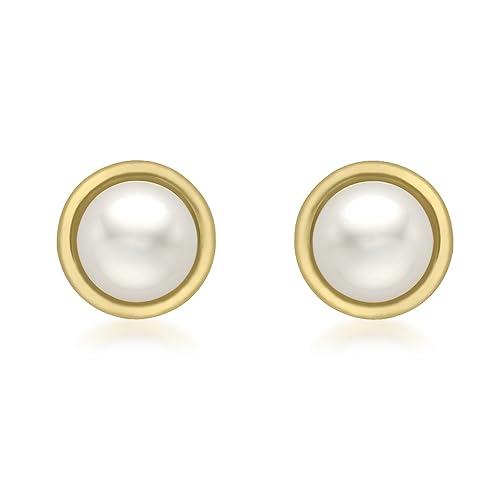 Boucles d'oreilles femme or jaune 375/1000 et perle d'eau douce véritable précieuse