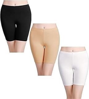 TEXTREE Women's Cotton Mid Waist | Cycling Shorts | Boy Shorts Panties Under Dress | Yoga Shorts | Workout Shorts | Gym Shorts |(Pack of 3)-picture-18