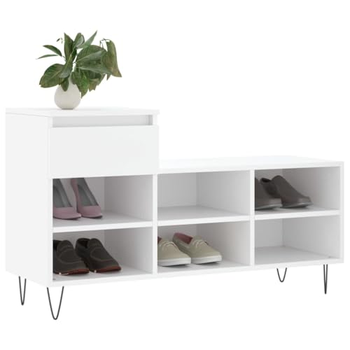 Zapatero modular ahorra espacio blanco de madera para entrada moderna 4