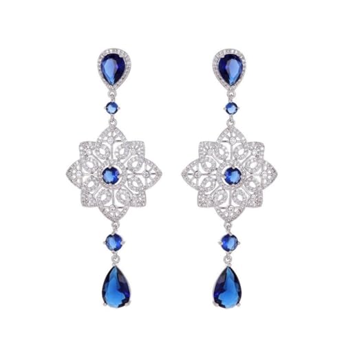Boucles d'oreilles longues de banquet ornées d'un motif creux fin