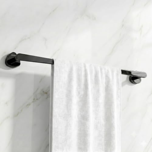 Image of Plantex J4 Stainless Steel 24 Inch Single Towel Rod for Bathroom /Towel Holder in Bathroom /Towel Holder /Bathroom Accessories (PVD Black Finish) Angel