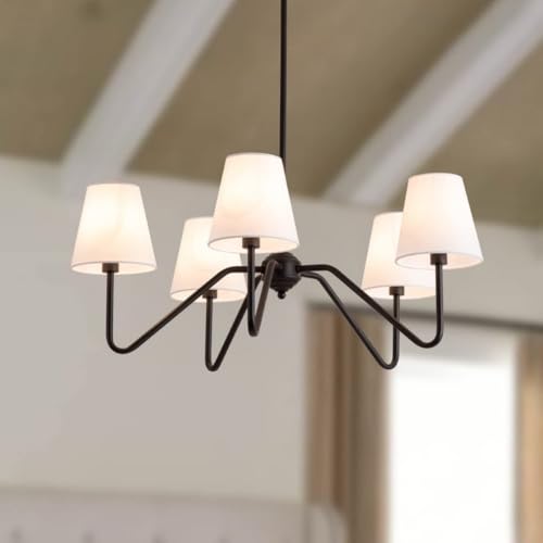 Suspension réglable en hauteur pour salon sans éblouissement à 5 lampes
