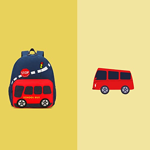 Willikiva Car Dinosaur Kids Toddler Backpack For Boys And Girls Children Waterproof Preschool Bag(Red Scool Bus) #TOP6