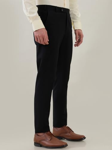 Image of Park Avenue Men Neo Fit Twill Pattern Poly Viscose Blend Flat Front Formal Trouser