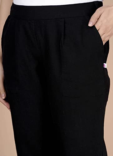 Image of DIGITAL SHOPEE Cotton Women Trouser Pant Use for Formal Office High Waist for Wide Leg Ankle Length Straight Pencil Pant