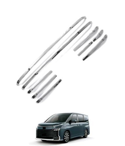 【Image Cool 】トヨタ 新型 ヴォクシー 90系 2022年1月〜 車種専用設計 フロントバンパーグリルカバー フロントグリルガーニッシュ フロントエンブレムガーニッシュ ステンレス製 鏡面仕上げ メッキモール アクセサリー ドレスアップ VOX