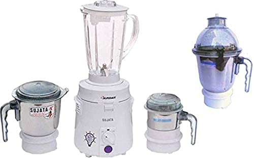 Sujata 900W Mixer Grinder, White 4 jars