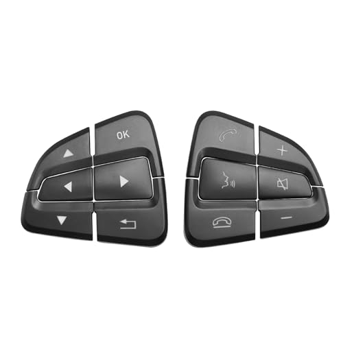 Image of Moonlinks Steering Wheel Button Covers Trim Stickers Fit Mercedes Benz A | For B GLA CLA GLS GLE CLS SL Class Steering Wheel Button lnner Decoration Sticker 12PCS, Black (Model B)