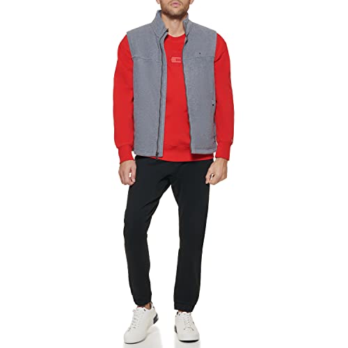 Tommy Hilfiger Men's Polar Fleece Vest, Light Grey, Large #TOP1