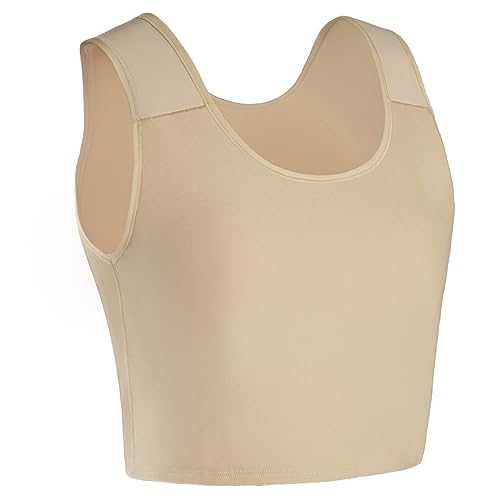 PRGTB Chest Binder FTM Binder Breathable Cosplay Compression Bra (N, XL) Nude