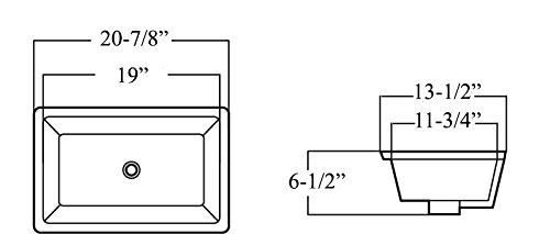 20.9 Inch Rectrangle Undermount Vitreous Ceramic Lavatory Vanity Bathroom Sink Pure White #TOP3