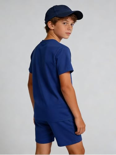 Image of Cakaner Tween Boys Summer Clothes 2 Piece Short Sleeve Graphic T-Shirt and Shorts Casual Outfit Set Size 7-14
