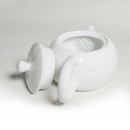 Image of Porcelain Teapot, 6oz Small Tea Pot White Chinese Gongfu Tea Set (Auspicious clouds)