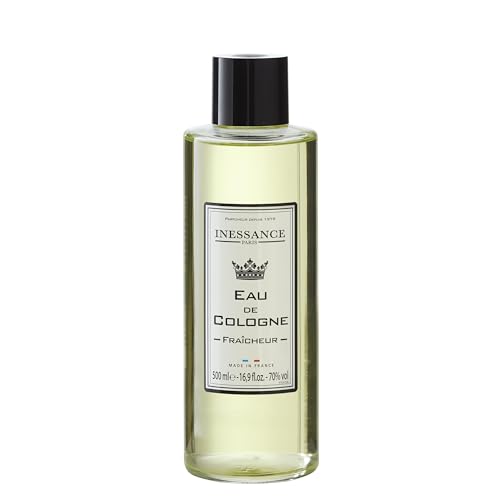 Inessance Paris - Eau de Cologne Naturelle pour Femmes et Hommes Fraîcheur Inessance Paris - Fragrance Sobre et Facile à Porter - Fabriqué en France - 500ml