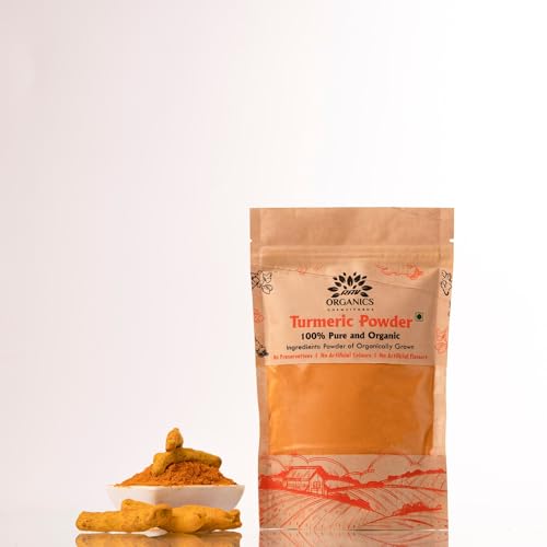 Image of Rav Organics Pure Haldi Rich in Natural Curcumin 250g | Organic Turmeric Powder | 100% Natural Sun-Dried & Stone-Ground Farm-Grown Indian Spice for Cooking, Golden Milk & Wellness | Non-GMO, NPOP Certified