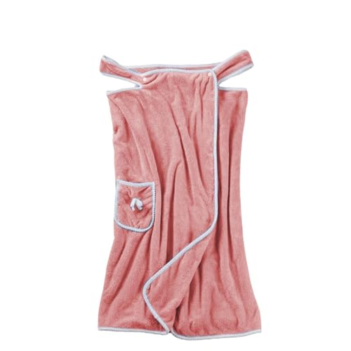 Albornoz de ducha para mujer: forro polar coral, toalla portátil, bata de baño ajustable para el cuerpo, con bolsillo para cubrir la natación | Toalla para mujer para playa, spa, sauna, rutinas de spa
