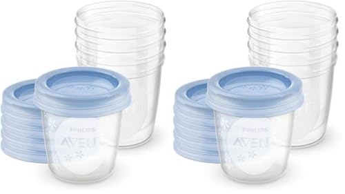 Philips Avent Lot de 10 Pots de Conservation et leurs Couvercles Vissables 180 ml