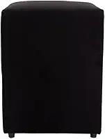 Puff Decorativo Cubo Grande, 45x34x34cm, Estrutura em Madeira, Revestimento em Suede, para Sala, Quarto, Escritório (Preto, Grande)