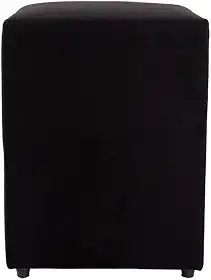Puff Decorativo Cubo Grande, 45x34x34cm, Estrutura em Madeira, Revestimento em Suede, para Sala, Quarto, Escritório (Preto, Grande)