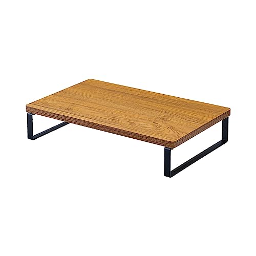 LIHIT LAB A8003-9 Computer Stand Monitor Stand Woodgrain Pattern MDF Desktop Stand Compact Brown Width 15.4 x Depth 9.8 x Height 3.1 inches (39 x 25 x 8 cm) Load Capacity 33.1 lb (15 kg)