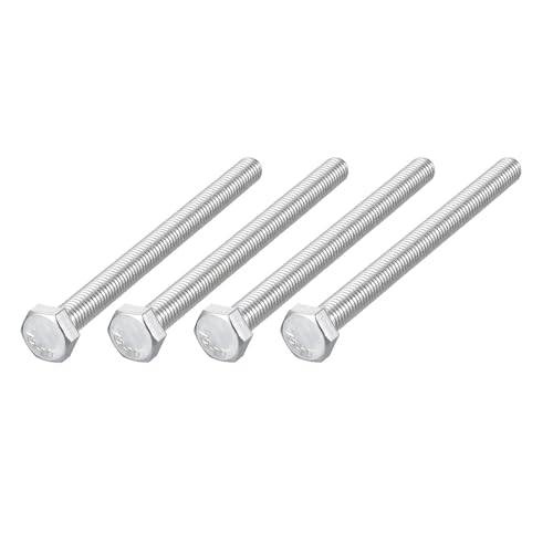Image of METALLIXITY Hex Bolts (M8-1.25x90mm) 4Pcs, 304 Stainless Steel Coarse Fully Threaded Hex Head Screw Bolt Machine Screws - for Furniture Repair, Silver