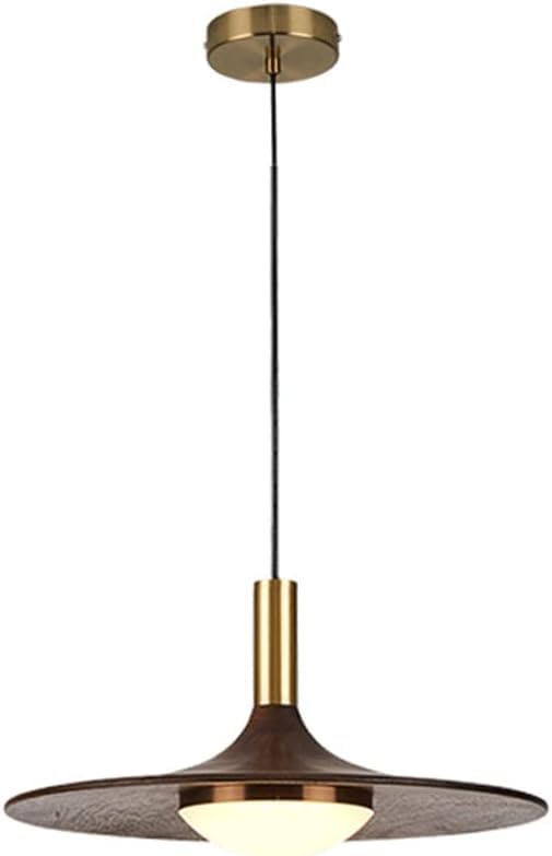 Lámpara colgante japonesa de madera de nogal H3TF5J de 25cm para barra