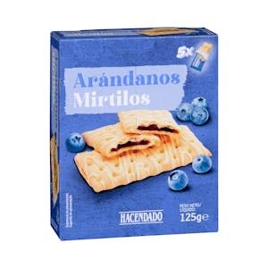Barritas de galleta rellenas de arándanos Hacendado Caja 5 barritas (125 g) Pack 2