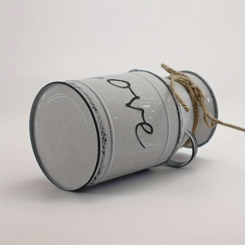 Love-Pattern-Vase-Galvanized-Antique-Retro-Milk-Can-Metal-Planter-Rustic-Vintage-Primitive-Flower-Holder-Farmhouse-Country-Plant-for-Home-Office-Decor-76-Gray Love Pattern Vase Galvanized Antique Retro Milk Can Metal Planter Rustic Vintage Primitive Flower Holder Farmhouse Country Plant for Home Office Decor 76 Gray