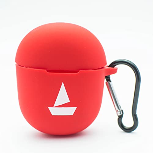 Image of Protective Soft Silicone Case Cover with Hook Compatible with bAot Airdope 381 /383 (Cover Only) (Red-Logo)