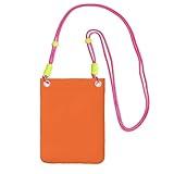 LfearTesa Bolso bandolera pequeño, cartera para teléfono móvil, bolso bandolera, color naranja,Fucsia