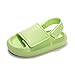 FUNKYMONKEY Unisex-Child Pillow Slippers Lightweight Adjustable EVA Slide Sandals for Boys and Girls (7 Toddler, Light Green)