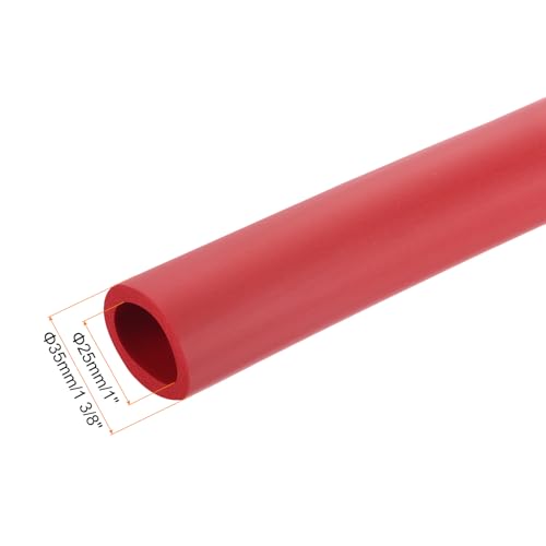 Image of uxcell Foam Tubing for Handle Grip Support,25mm(1 inch) ID 35mm(1 3 /8 inch) OD 0.3 Meter /1ft Length Red