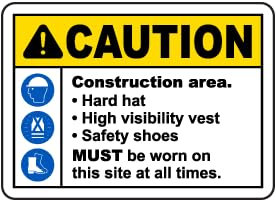 Safety Message Boards & Sign Acrylic Board | Caution - Construction Area | 304 Mm X 228 Mm #a2194