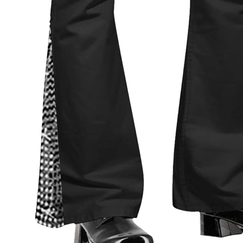 Men's Slim Fit Stretch Vintage Bell Bottom Fashion Solid Color Jeans Casual Fit Flared Retro Leg Denim Jeans (Black 4,Medium)2